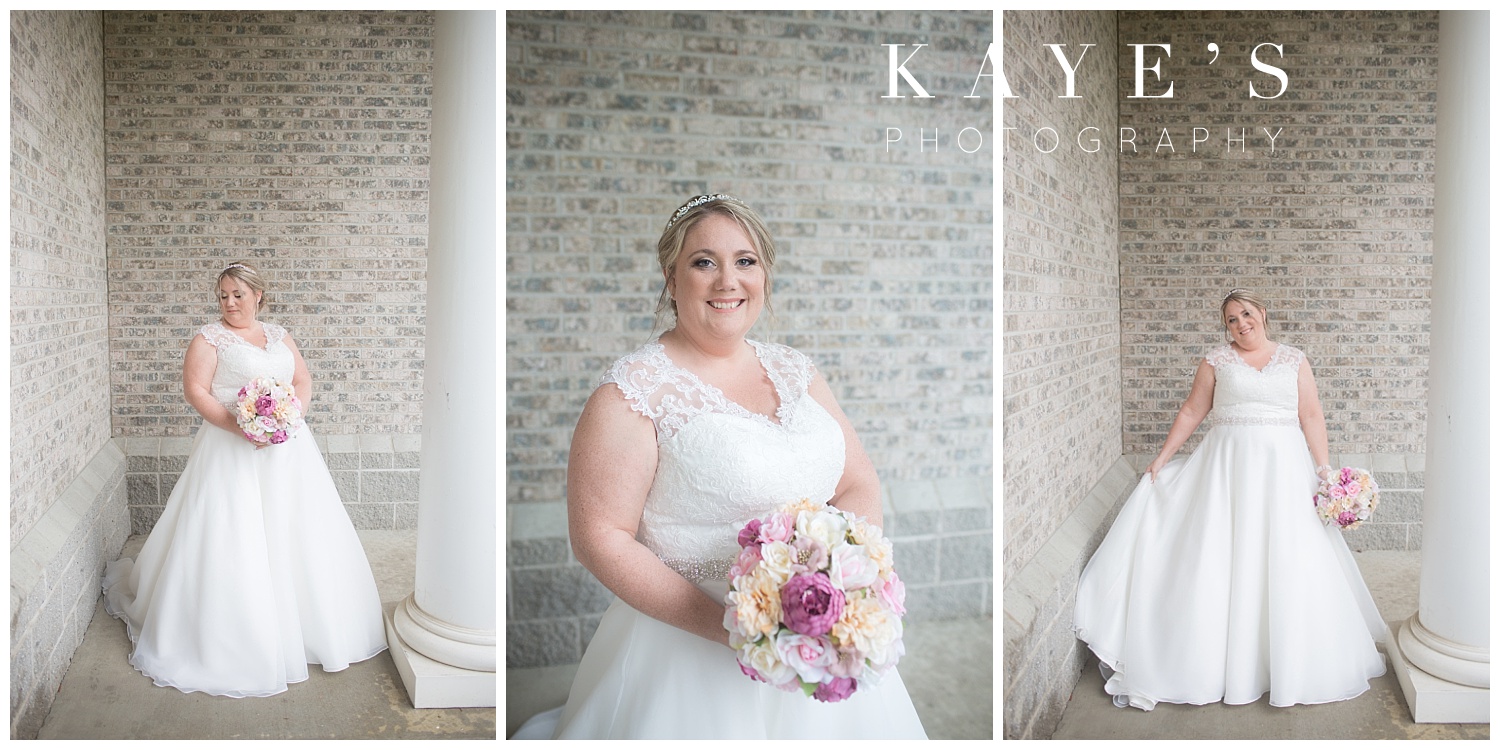 bridal photos of bride before wedding in flushing, michigan