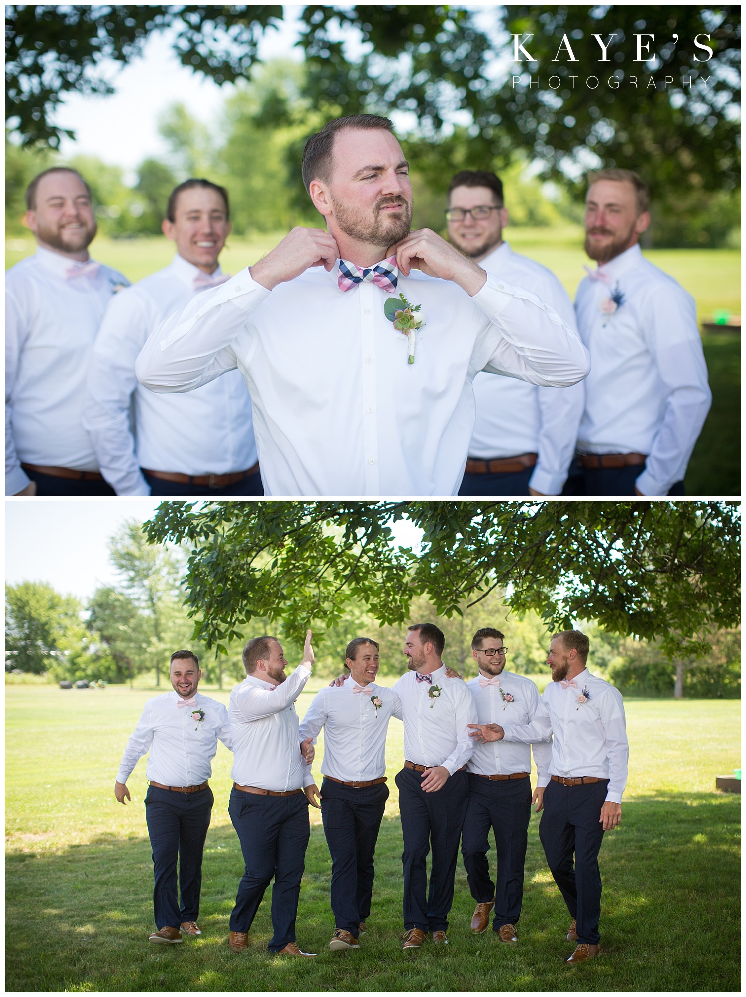 Groom getting ready before wedding in grand blanc michigan