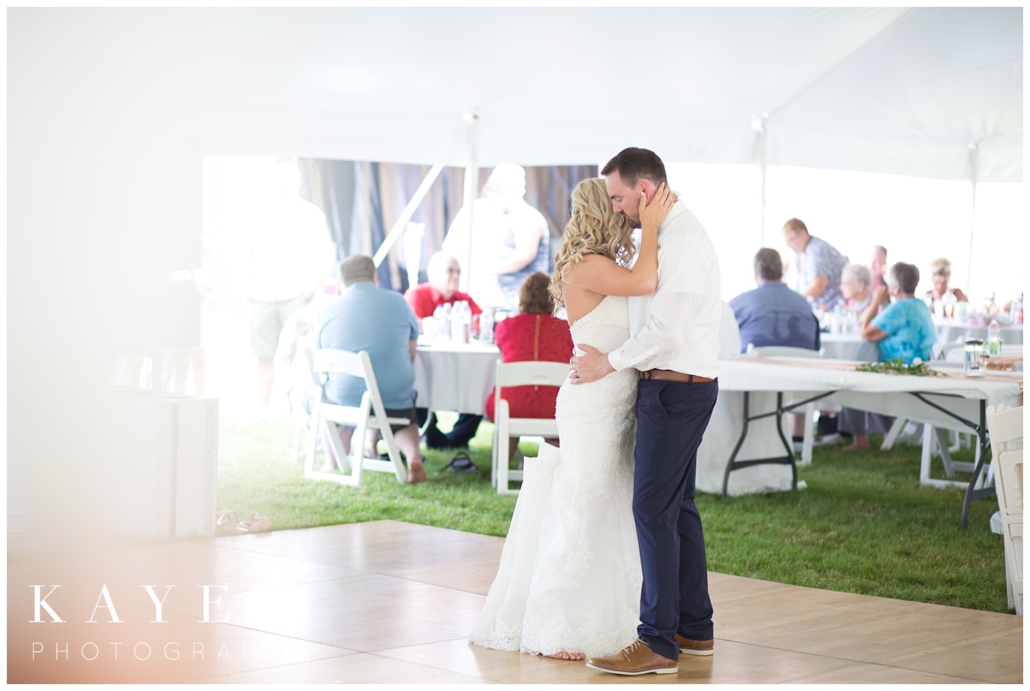 first dance between bride and groom at grand blanc wedding