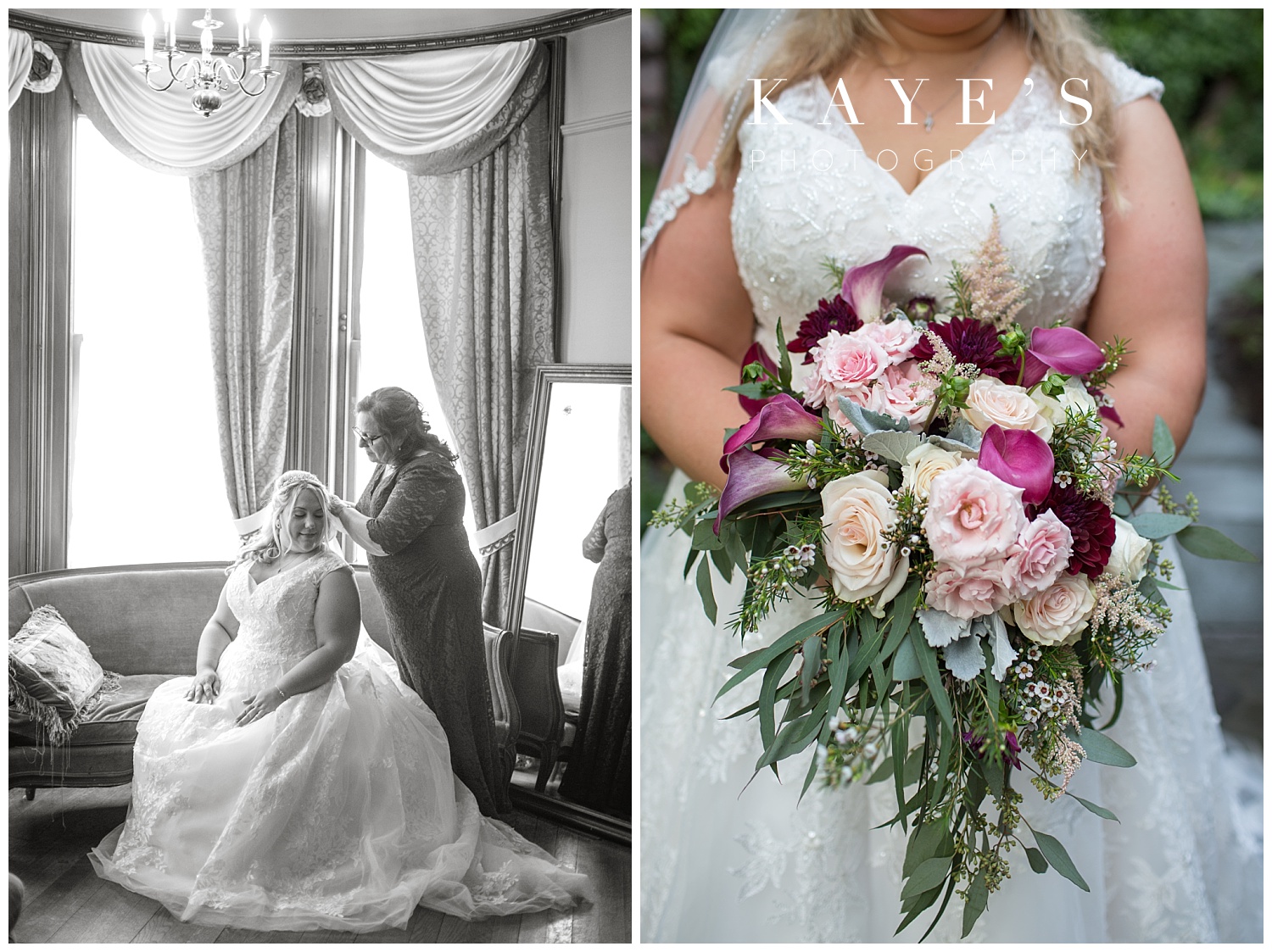 bride getting ready before wedding ceremony in detroit michigan