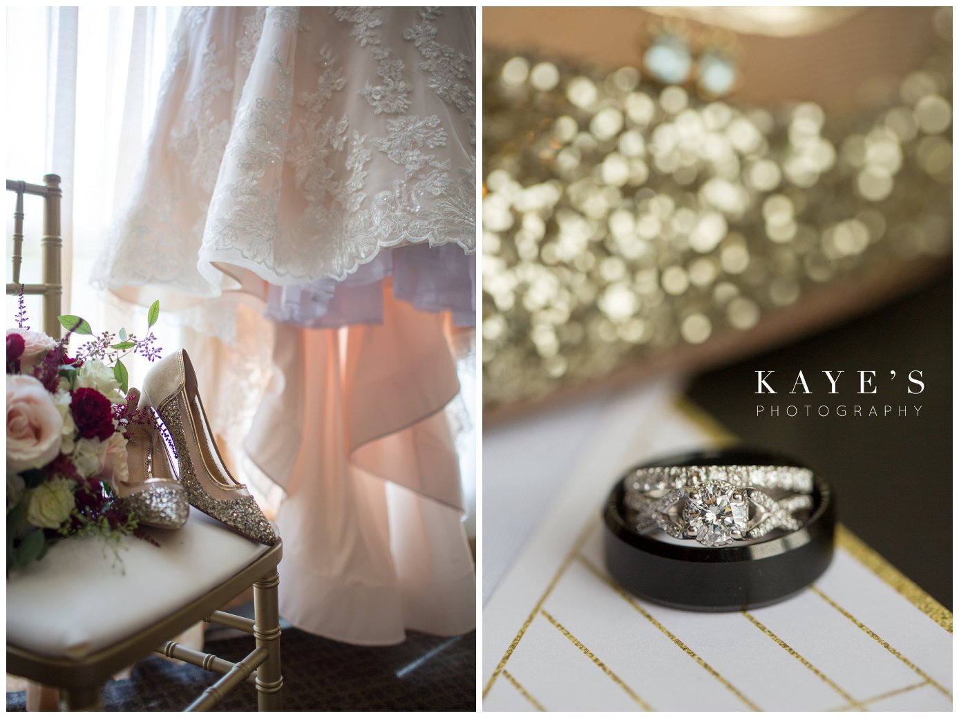 bridal details before wedding ceremony in bay city michigan at double tree hotel