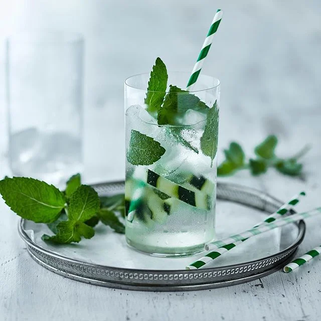 Friday night drinks inspiration on this humid and sunny eve . @bennelong_sydney ‘s ‘elderflower and cucumber smash’ a favourite from my  archive styled for @gourmettraveller Feb 2017 issue 📷 @rodney_macuja #aimeejonesstylist #summerdrinks #elderflower #foodstyling #bennelongrestaurant