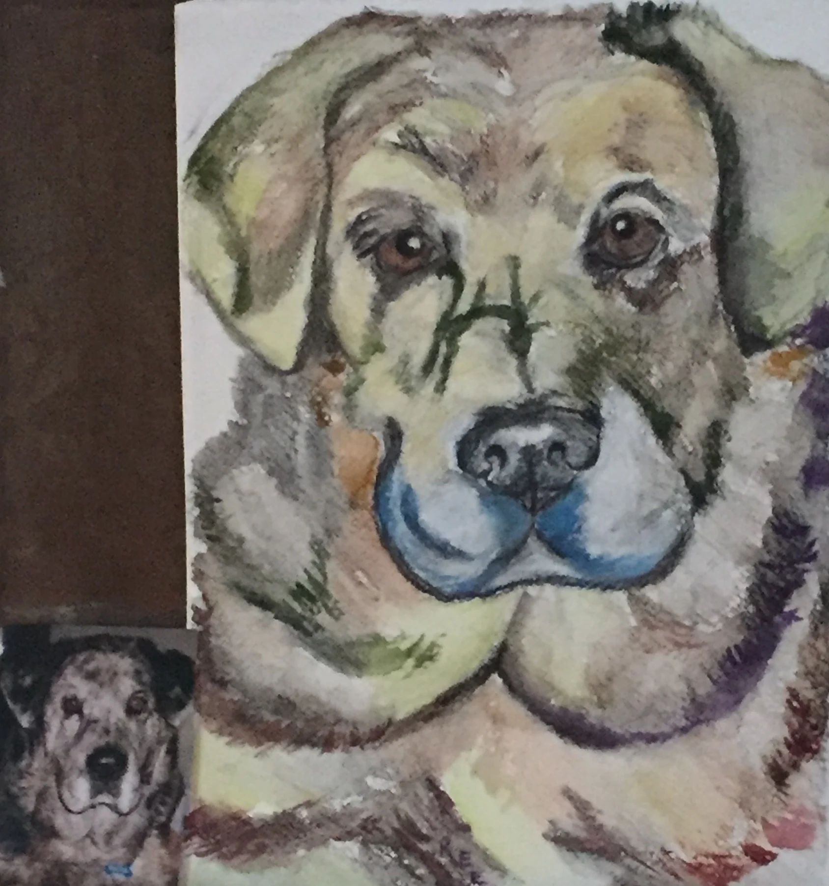 gromit, watercolor, 11" x 15", sold