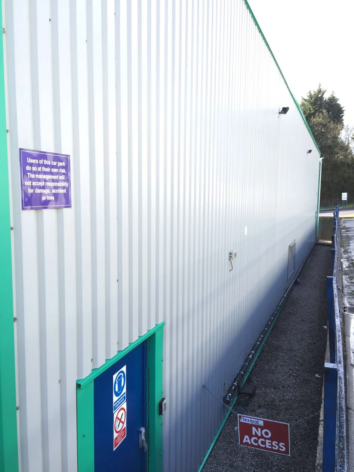 Commercial cladding Softwash treatment at a company in Helmshore, Lancashire. After Softwash.