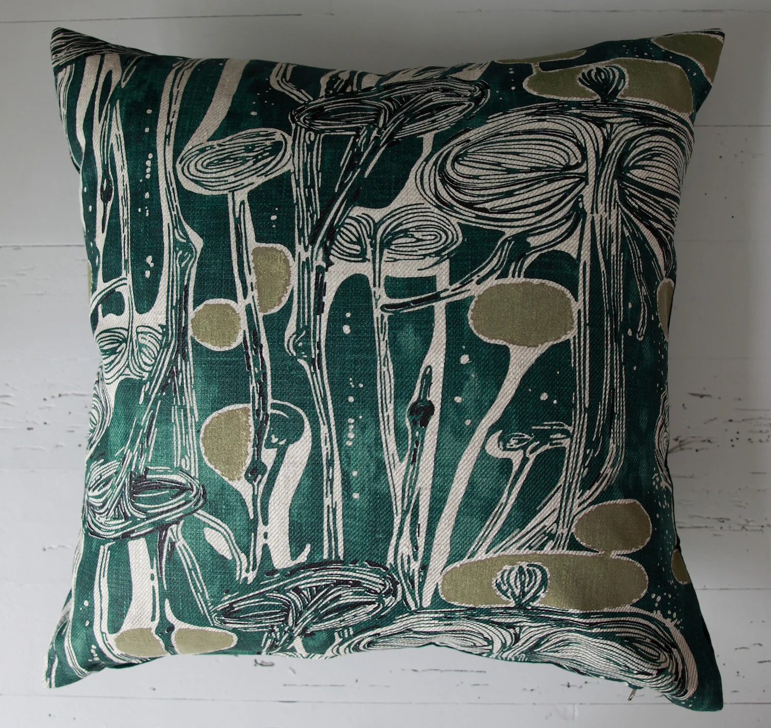 Waterlilies by Ruan Hoffmann with Louis Boshoff, colourway Blue Moss / MOMAT artists' textiles 