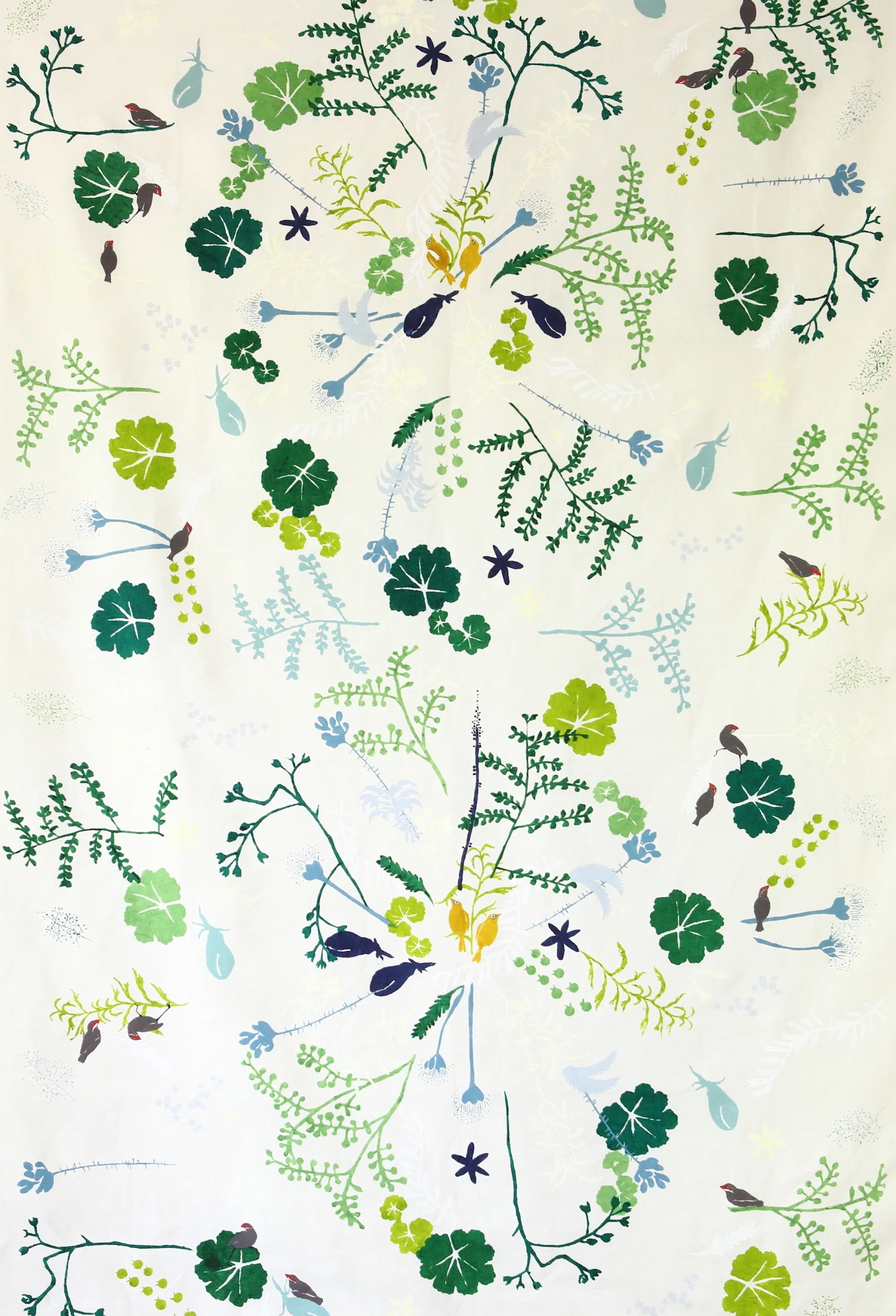  Thicket Garden designed by David Bellamy, style ‘White-eyes and Waxbills’ / MOMAT artists' textiles 