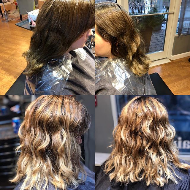 Though it was a rainy day I was able to brighten up my clients hair....