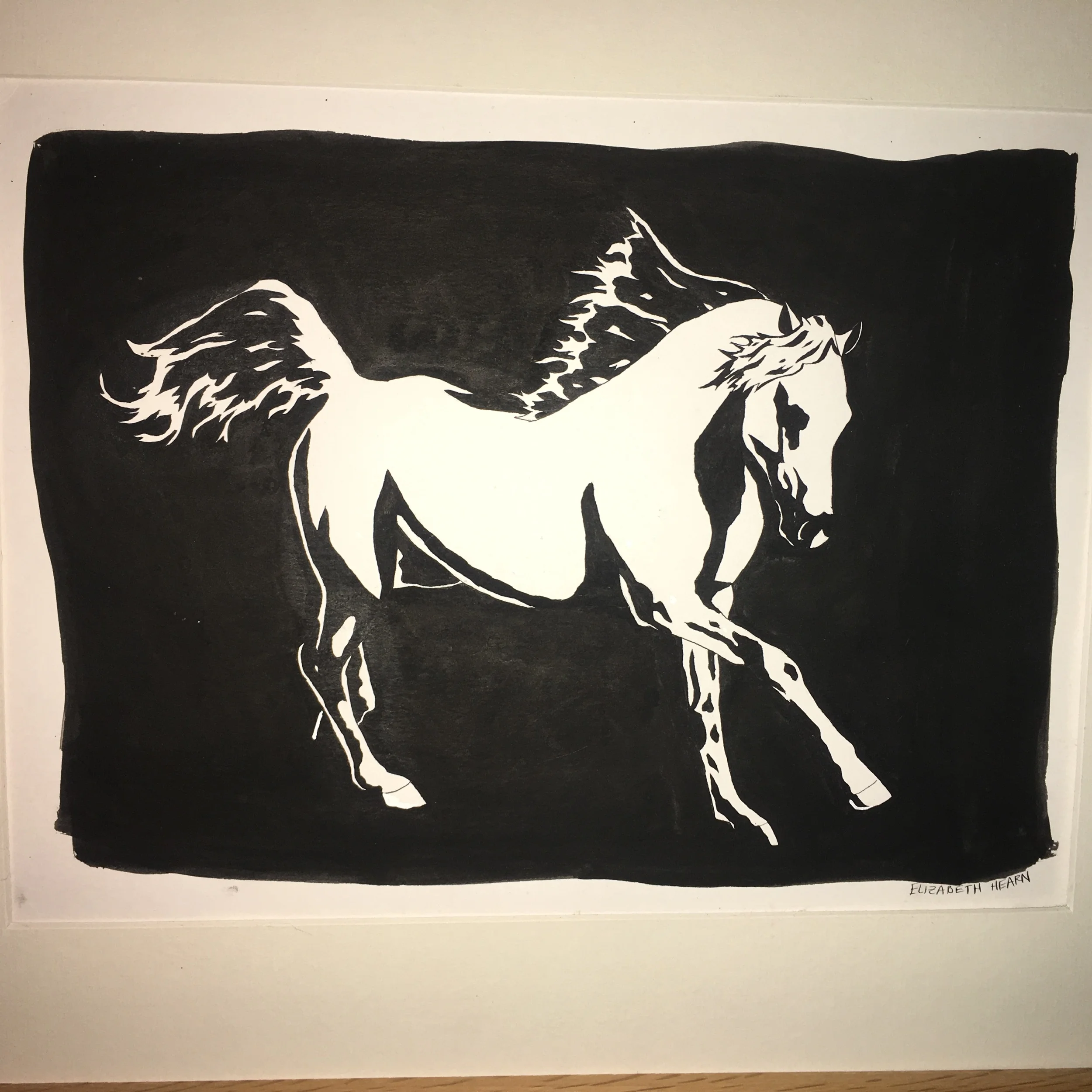 Pen and Ink Galloping Horse