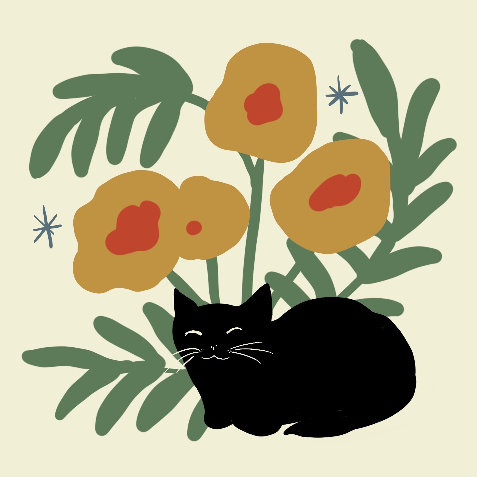  HappyCat with flowers! 