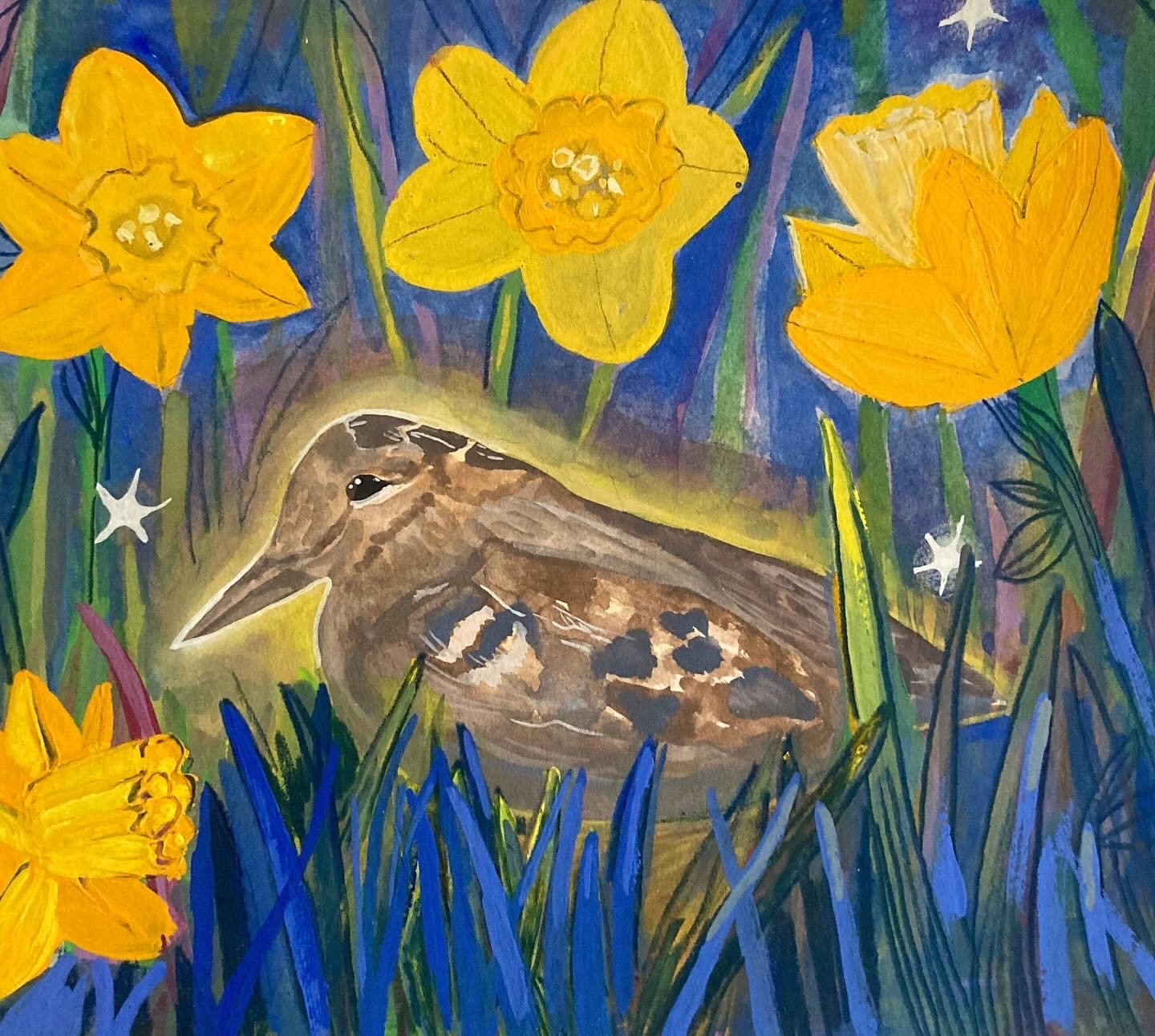 Woodcock in the Daffodils