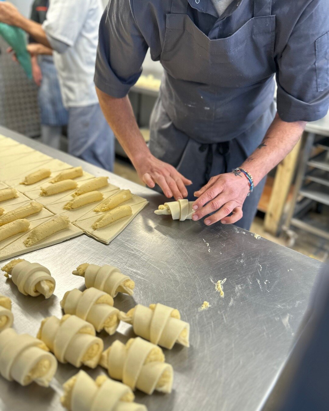 Almond Croissant making! 
Specially handmade 💛

Always lot of almond cream filling! 

#almondcroissant #croissant #almondcream #almond #frenchcafe
#morningcoffee #cosycafe  #frenchpatisserie #frenchbakery #pastry #westlondon 
#coffee #eastlondon #zo