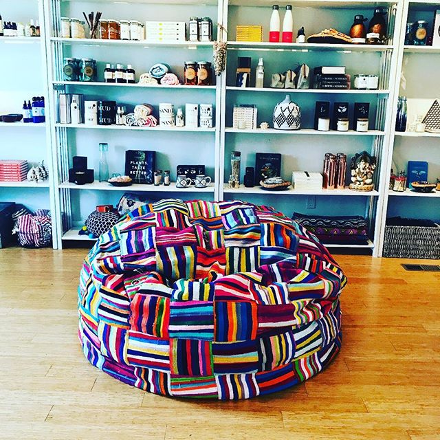 #yummyyogigoods #mandalayoga#amagansett#beanbag#colorful #upcycled #comfortable #fun