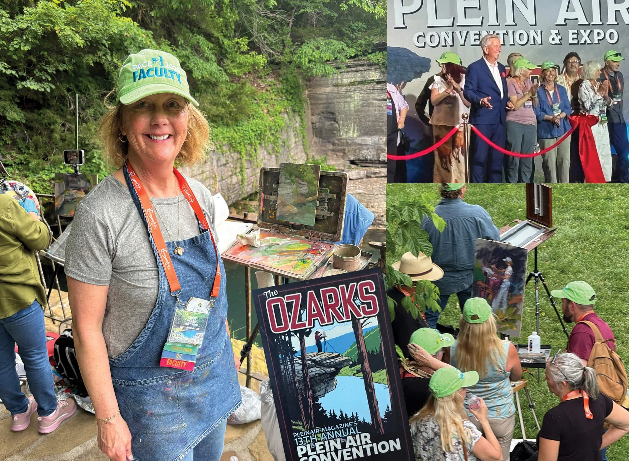 photo montage of Cindy Harris at the Plein Air Convention and Expo