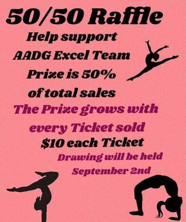 Who is ready to win BIG? š° Support our gym team by purchasing a raffle ticket and enter the chance to win more than $900! š¤ šµ š° #aadgmadera #xcel #gymnastics #fundraiser #raffle #money