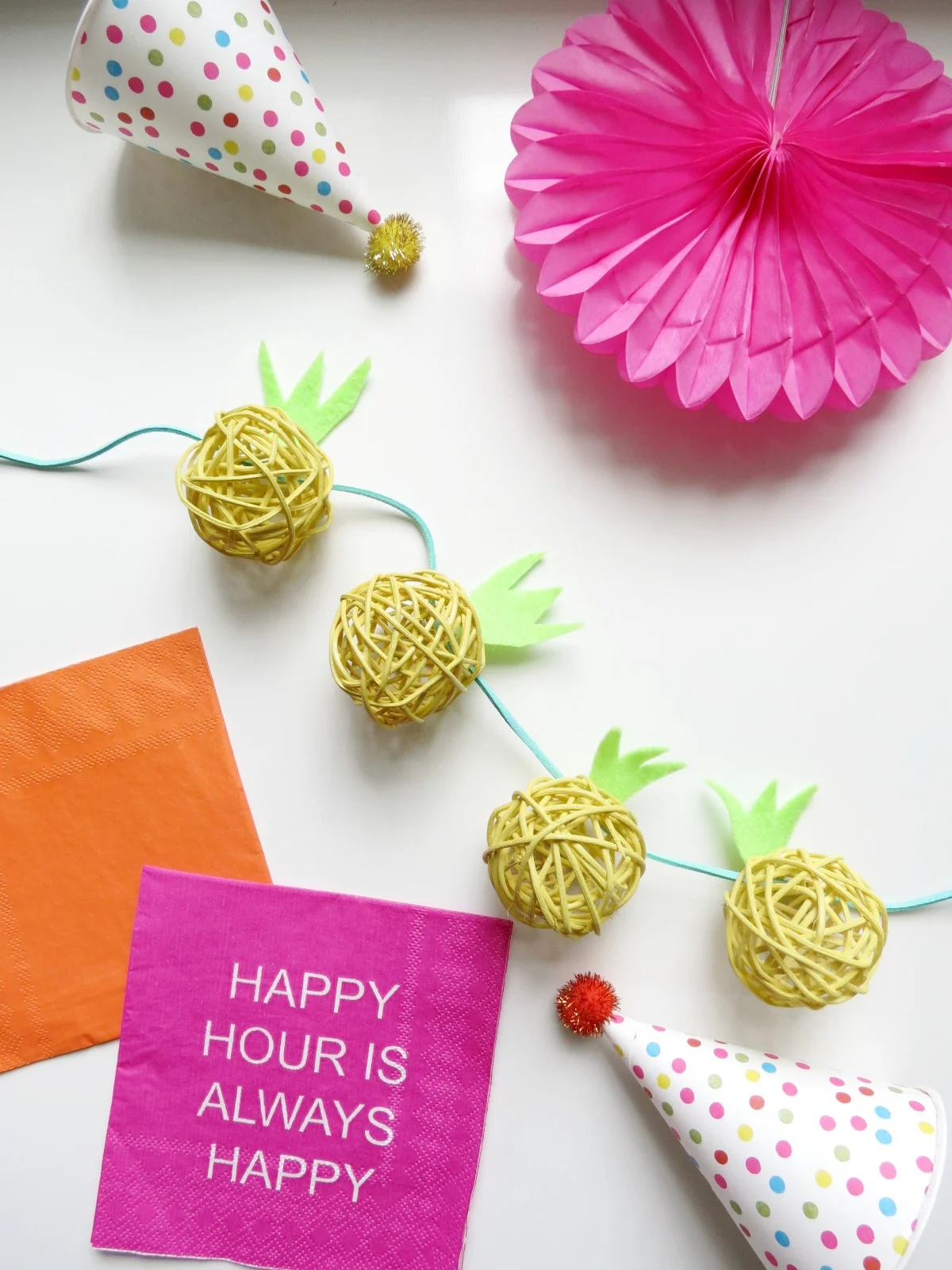 DIY Pineapple Garland- Cute and Easy!