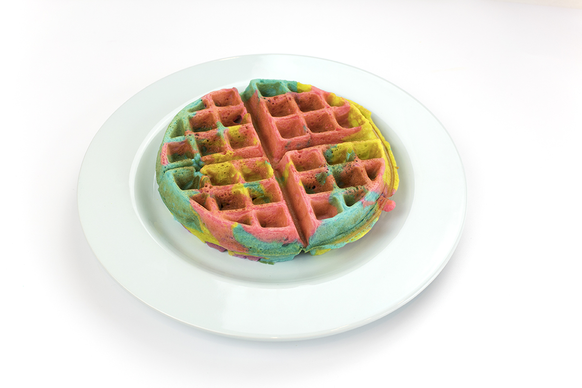 You've got to try this recipe for a Lisa Frank Tie-Dye Waffle Sundae!