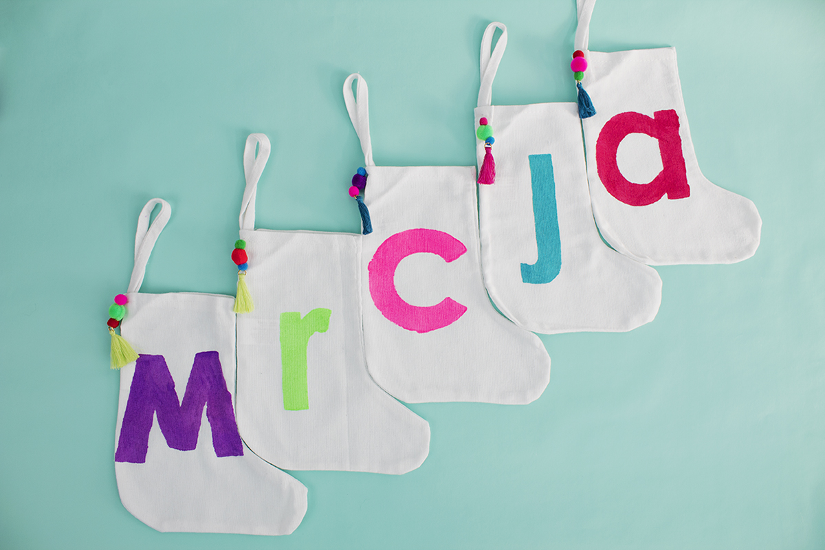 Plain stockings are abundant, but what can you really do with those? Well, how about adding a monogram for every member of your family!? Click for the full tutorial.