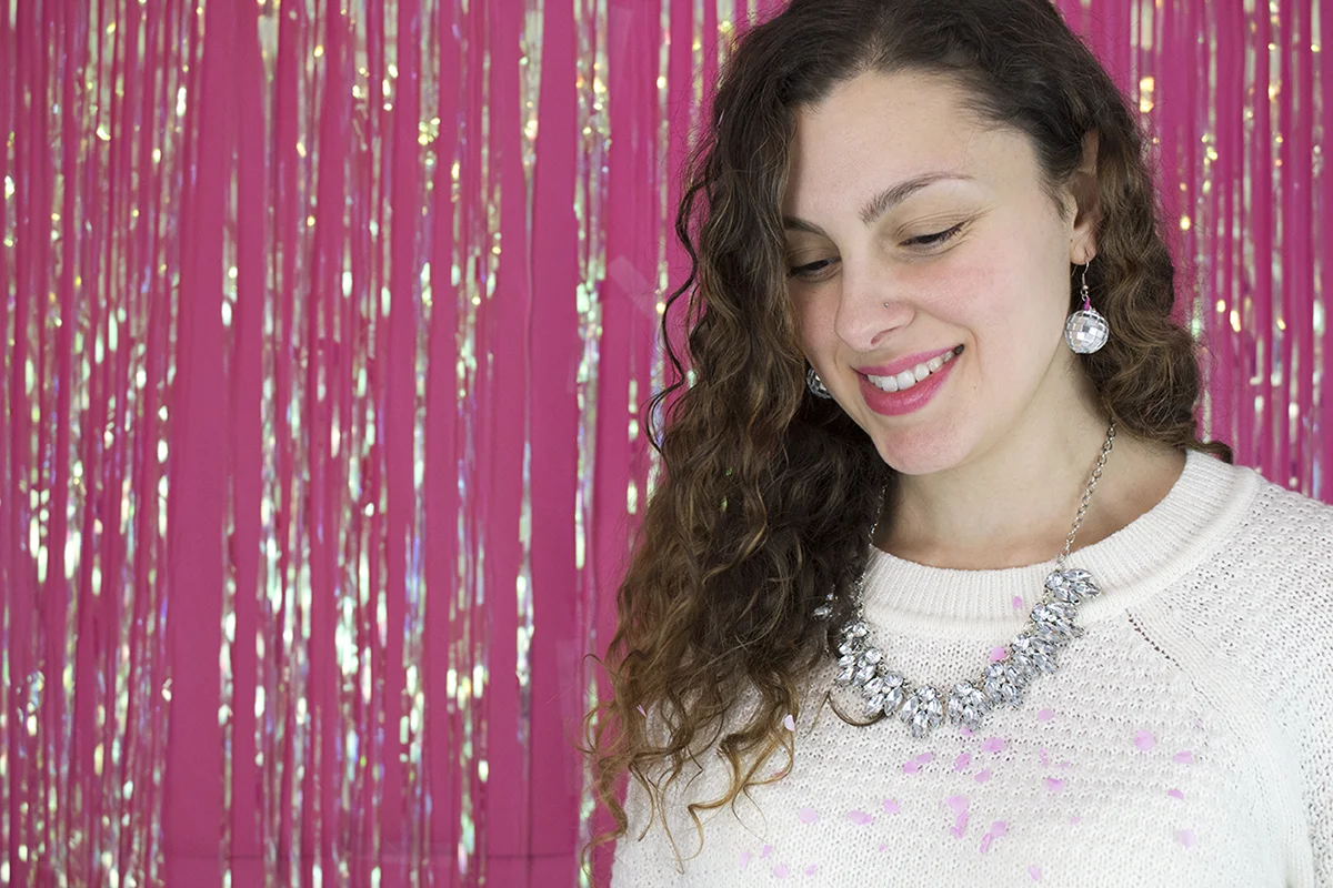 You can wear these earrings anytime there's a party- or anytime you want to party. They're super easy to make and lightweight. Check out the DIY now!