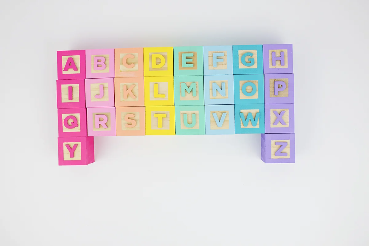 DIY Rainbow Alphabet Blocks — Well Kept Chaos