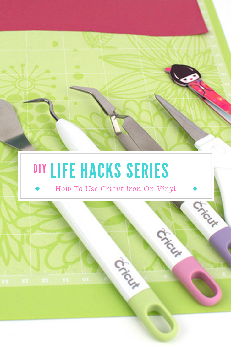 Cricut iron-on vinyl is actually pretty simple to use, as long as you know which way the vinyl goes and how to make sure your letters aren't backwards. Click for the full tutorial, along with how to make some Mean Girls conversation hearts!