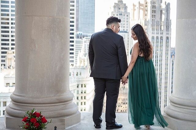 I recently had the pleasure of capturing this beautiful proposal at the LondonHouse cupola. We kept our distance and I kept on a mask, but we were still able to capture some special photos. It was a blast! #proposal #proposalphotography #engagement #