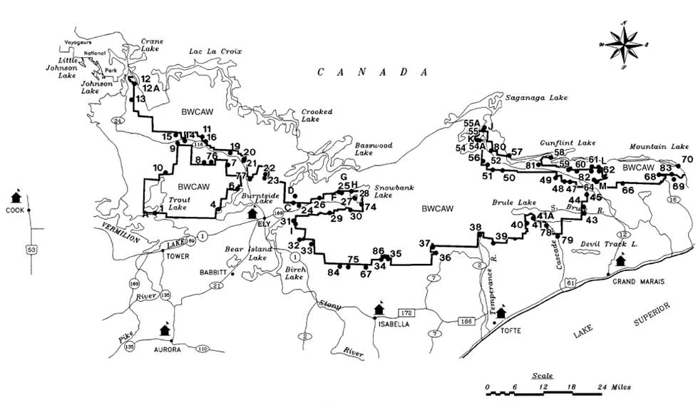 Boundary Waters Canoe Area Wilderness Entry Points