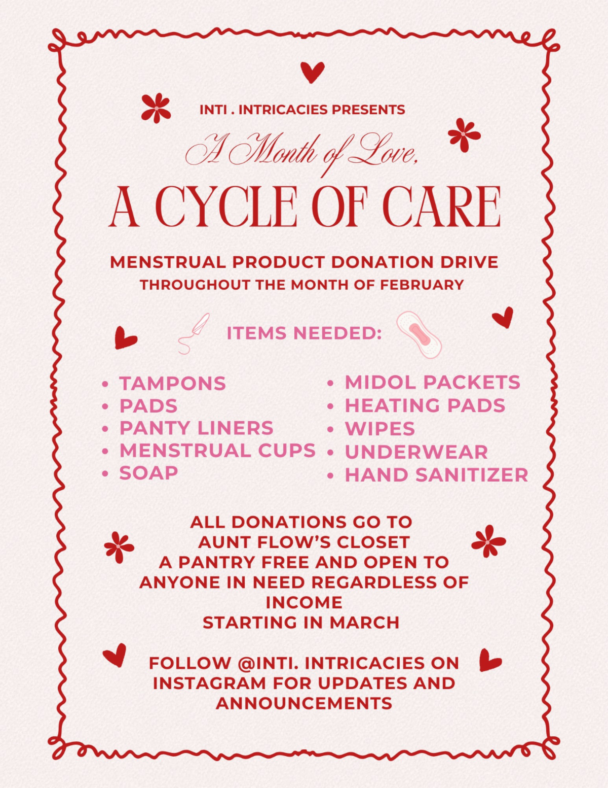  A Cycle of Care Menstrual Product Donation Drive
