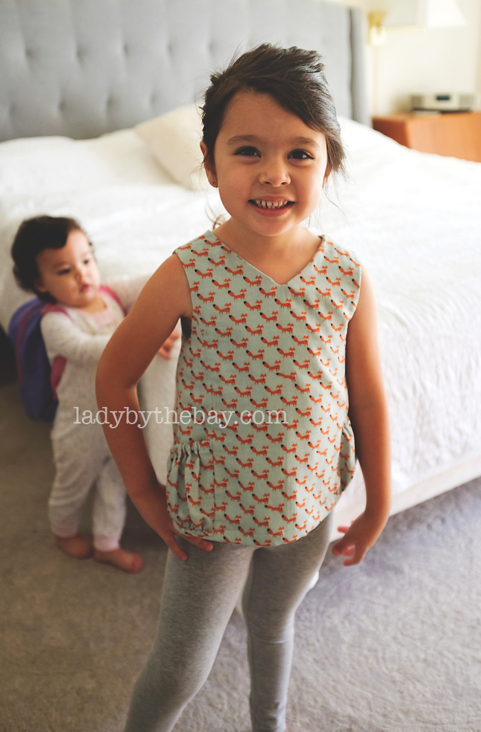 My sweet granddaughter modeling her new top :)