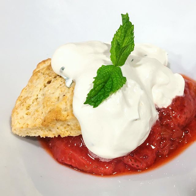 OPEN WEDNESDAY 🍓 Strawberry rhubarb shortcake!