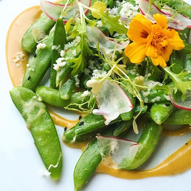 THURSDAY 🎶 LIVE MUSIC by HEADLANDS starting at 7:00 🌼 Sugar snap peas with honey mustard, horseradish and sesame all night long!