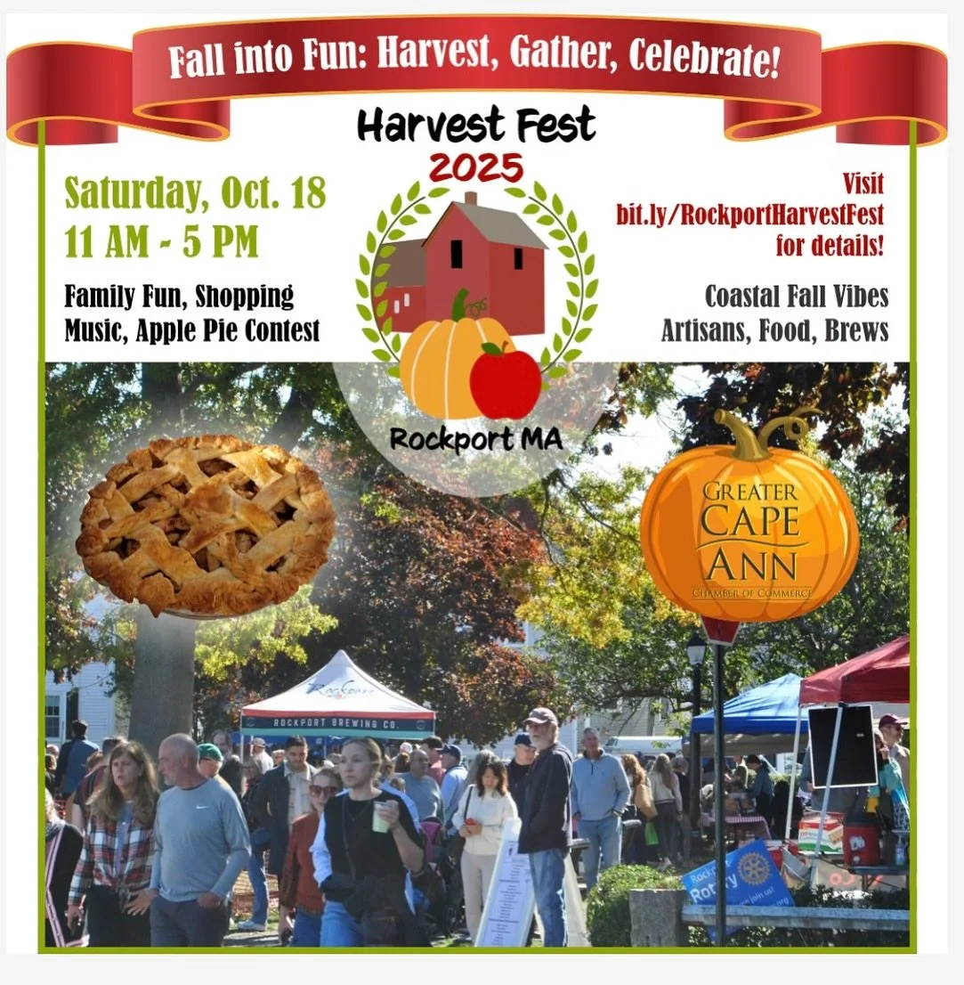 We are a proud sponsor of Rockport&rsquo;s annual harvest fest!🍁🍂
 
Live music✔️
Local retailers✔️
Local breweries✔️
Food vendors ✔️

We are also super excited to be a guest judge at the apple pie bake off contest!🤤🥧

Harvest fest is this Saturda