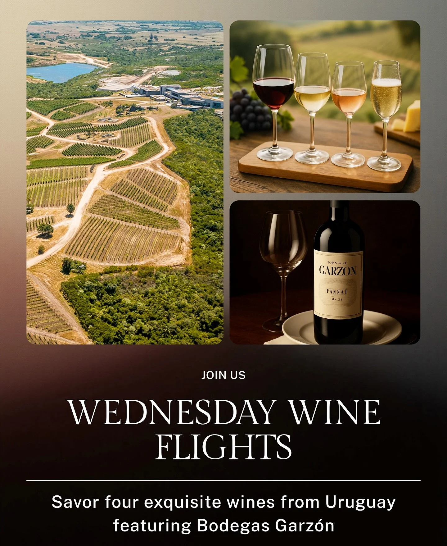 Join us tomorrow for our first ever wine tasting event!🍷 

We will have 4 unique wines from Uruguay to taste plus a chef&rsquo;s special to pair perfectly with your wine flights!

Book your reservation now! (link in bio)
&bull;
&bull;
&bull;
&bull;
