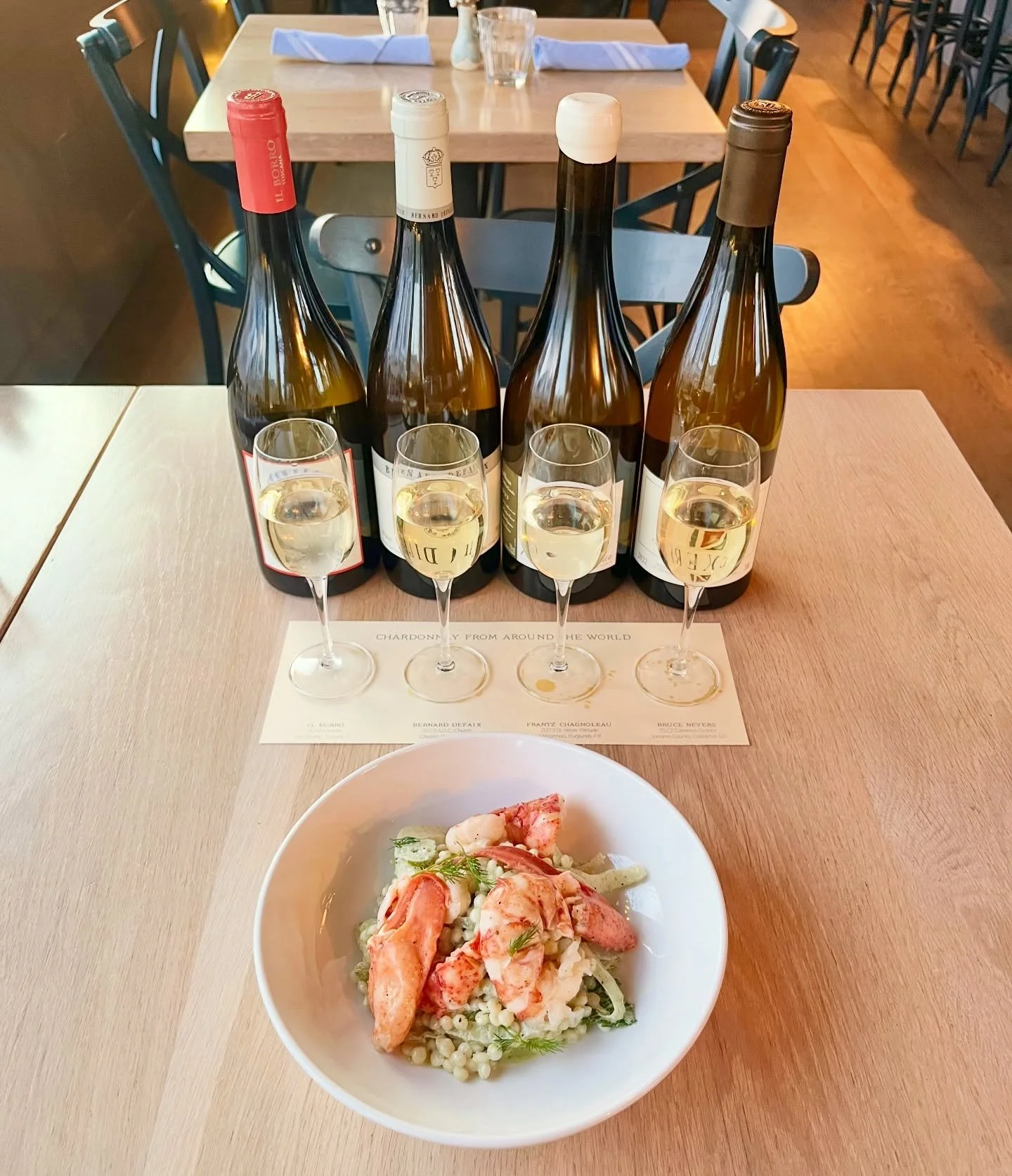 Tonight is our weekly wine tasting! 

We have TWO chef specials tonight that pair perfectly with your wine flights! 

Lobster salad with pearled couscous, roasted fennel and green goddess (pictured)
AND 
Rhode island style lobster with pepperoncini a