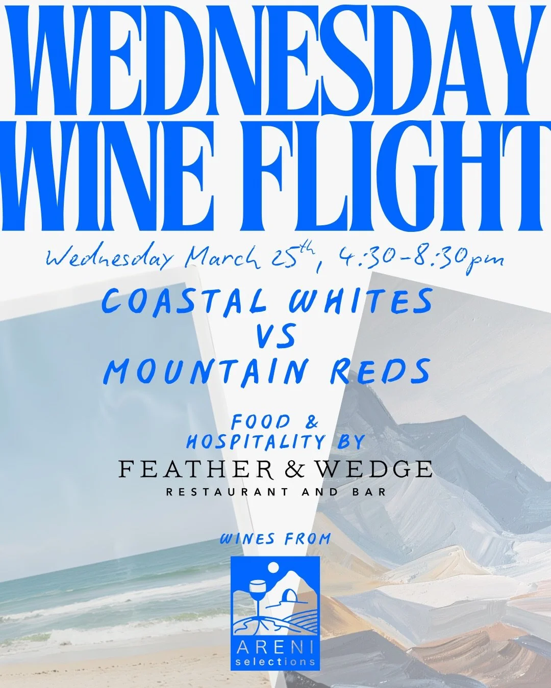 Drink around the world this Wednesday🍷
Join us tomorrow as we taste coastal whites and mountain reds!

From the coast of Sardinia Italy, and Monterey California, to the mountains of Sierra de Gredos in Spain, and the Rh&ocirc;ne valley in France!

T