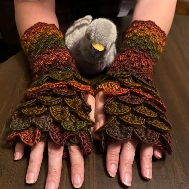 Final product! Dragonscale gloves.