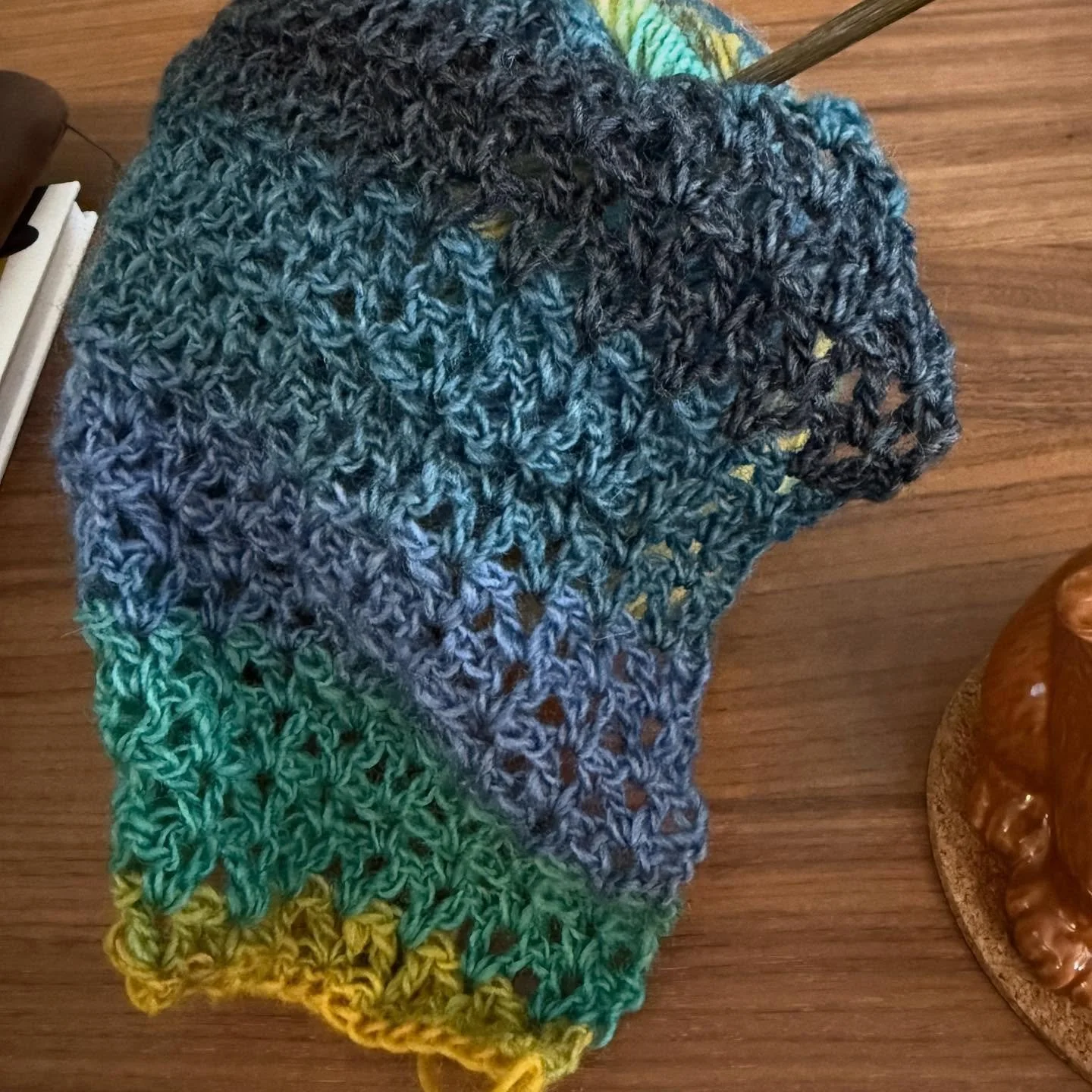 Today&rsquo;s project (which will take me a few days)&mdash;a scarf. #crochet #crocheting