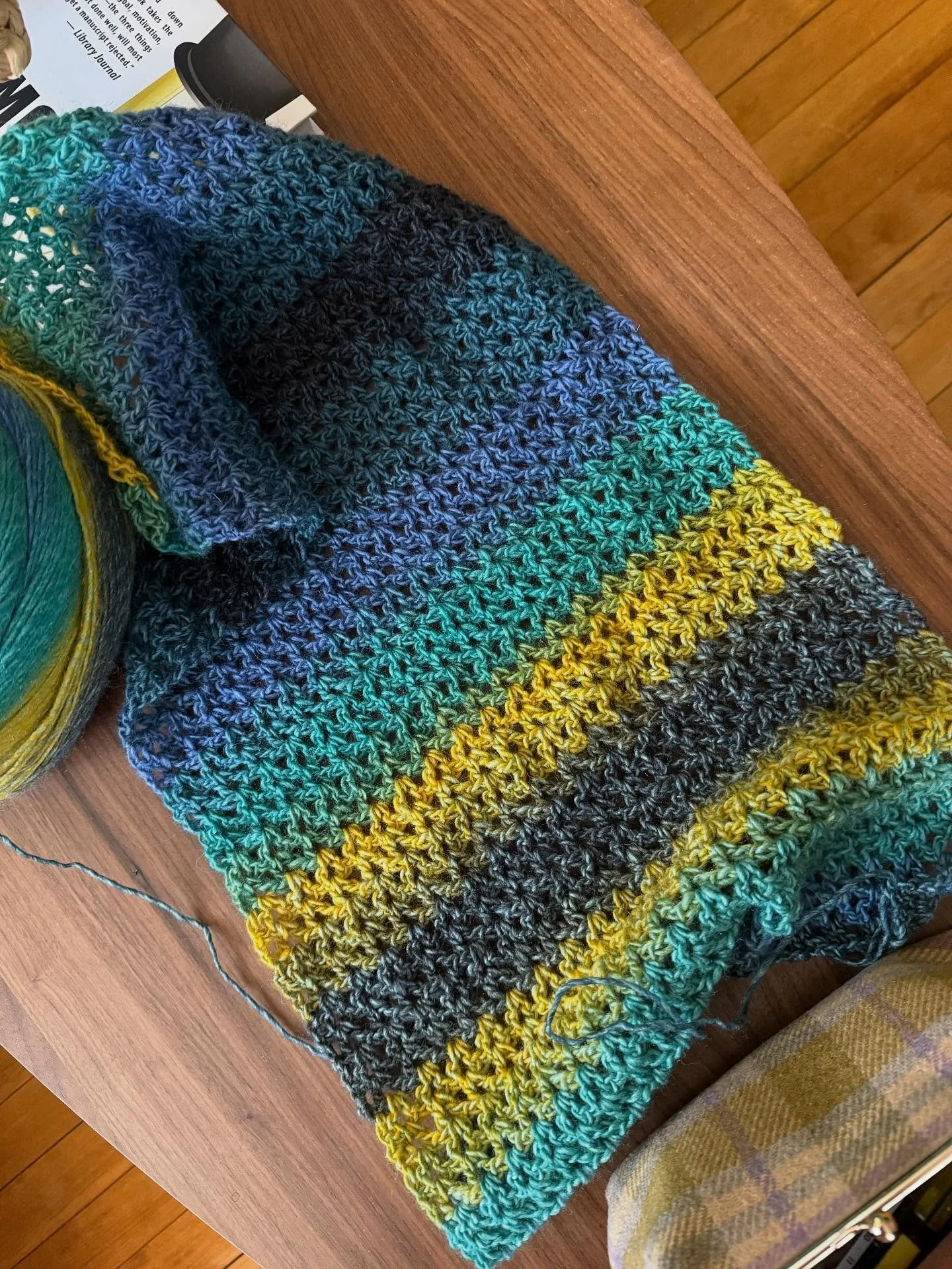 Progress on my scarf.