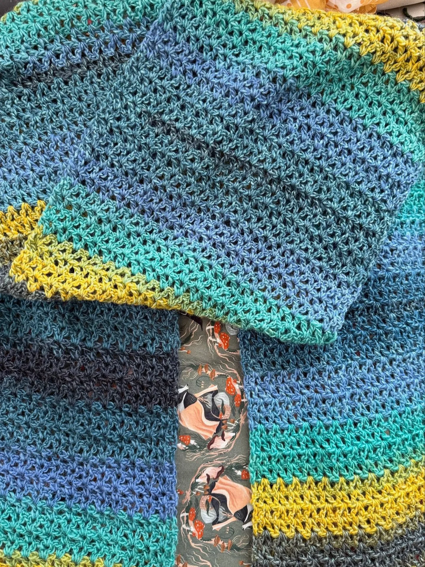 I think this scarf is done! Played some yarn chicken and ended up with like four inches to spare :). #crochet #crocheting #crochetersofinstagram #scarf