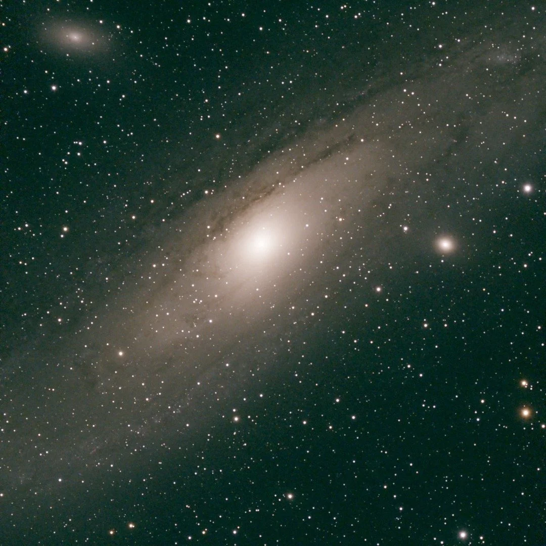 I took this pic of the Andromeda Galaxy last night, and omg, there is so little light pollution here compared to my yard. It's so wonderful. Tonight I'm trying a trickier target, the Ring Nebula. (taken with Seestar S30). I saw two meteors tonight!