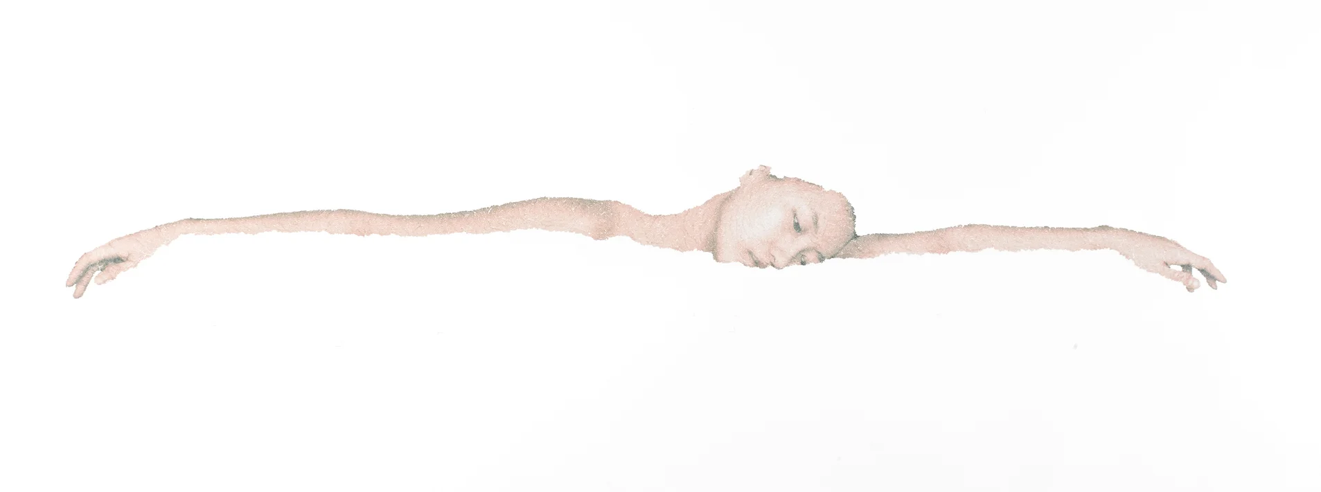  In between, 2013, torn and pasted photo on paper, 40"x 80"&nbsp; 