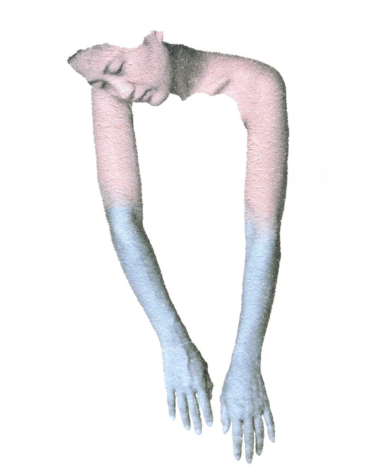  Breath in between, 2016, torn and pasted photo on paper, 30x40inch 