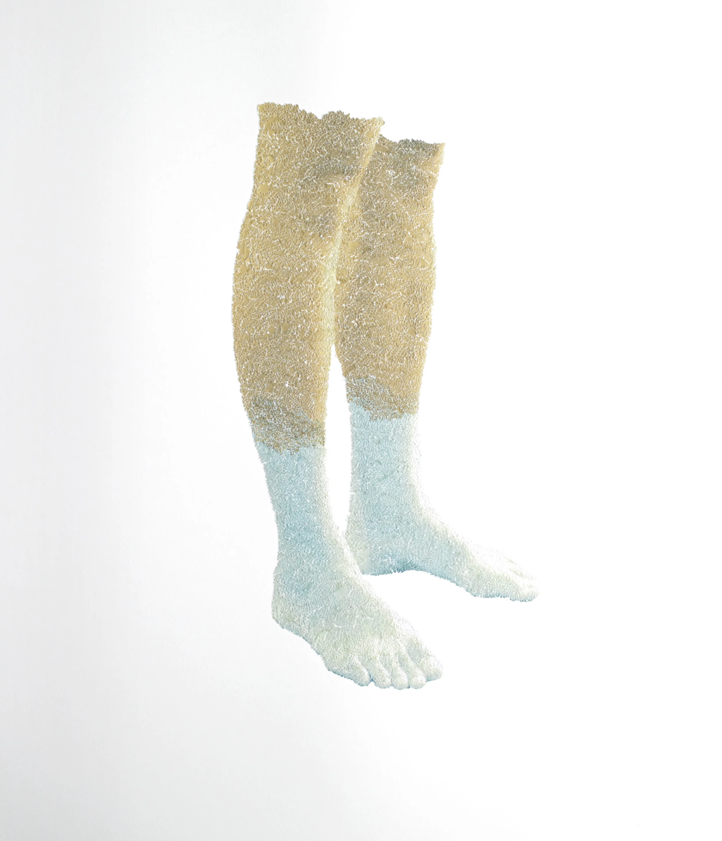  Legs, 2013, torn and pasted photo on paper, 28"x25" 