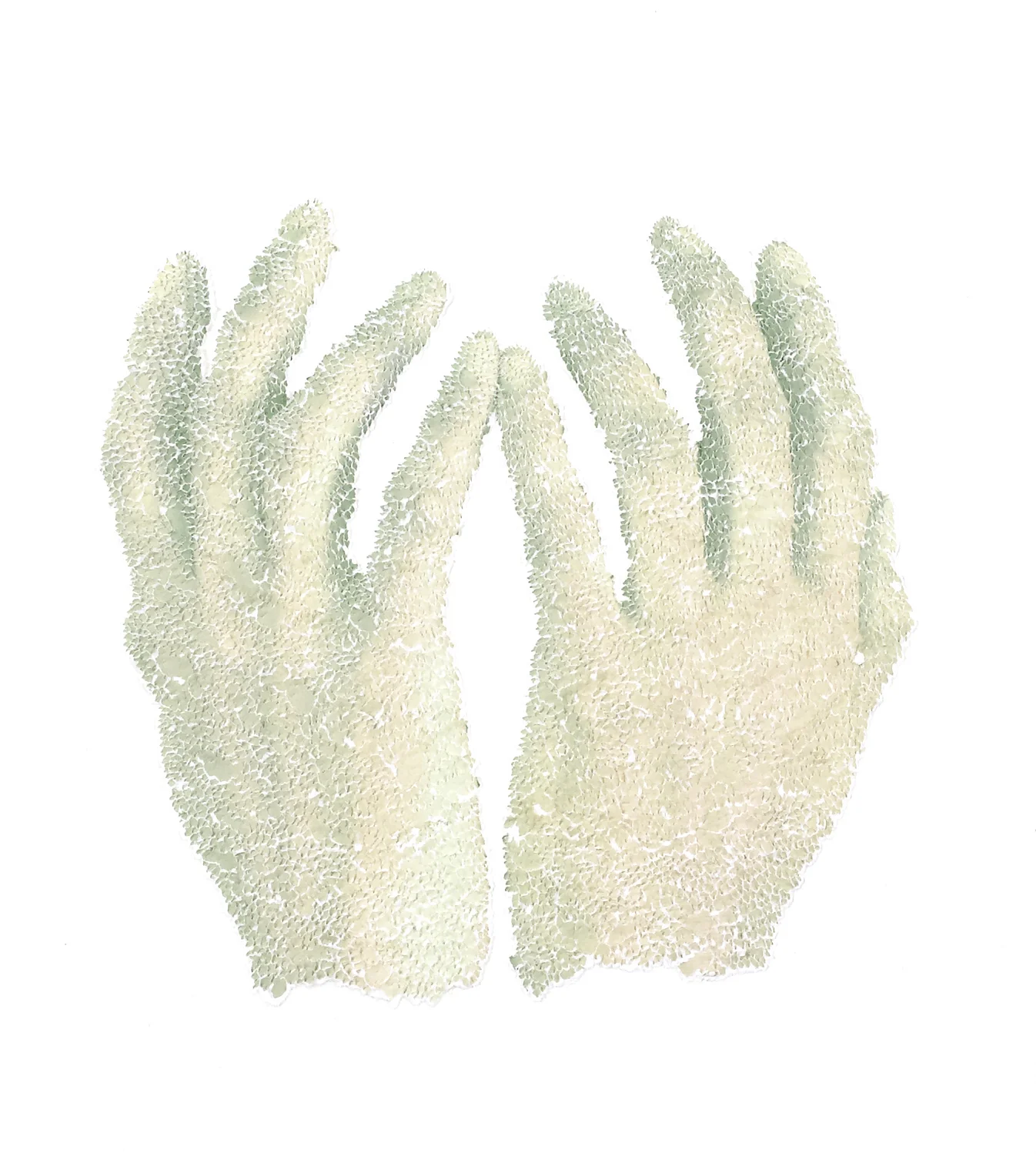  Hands, 2013, torn and pasted photo on paper, &nbsp;20x18 