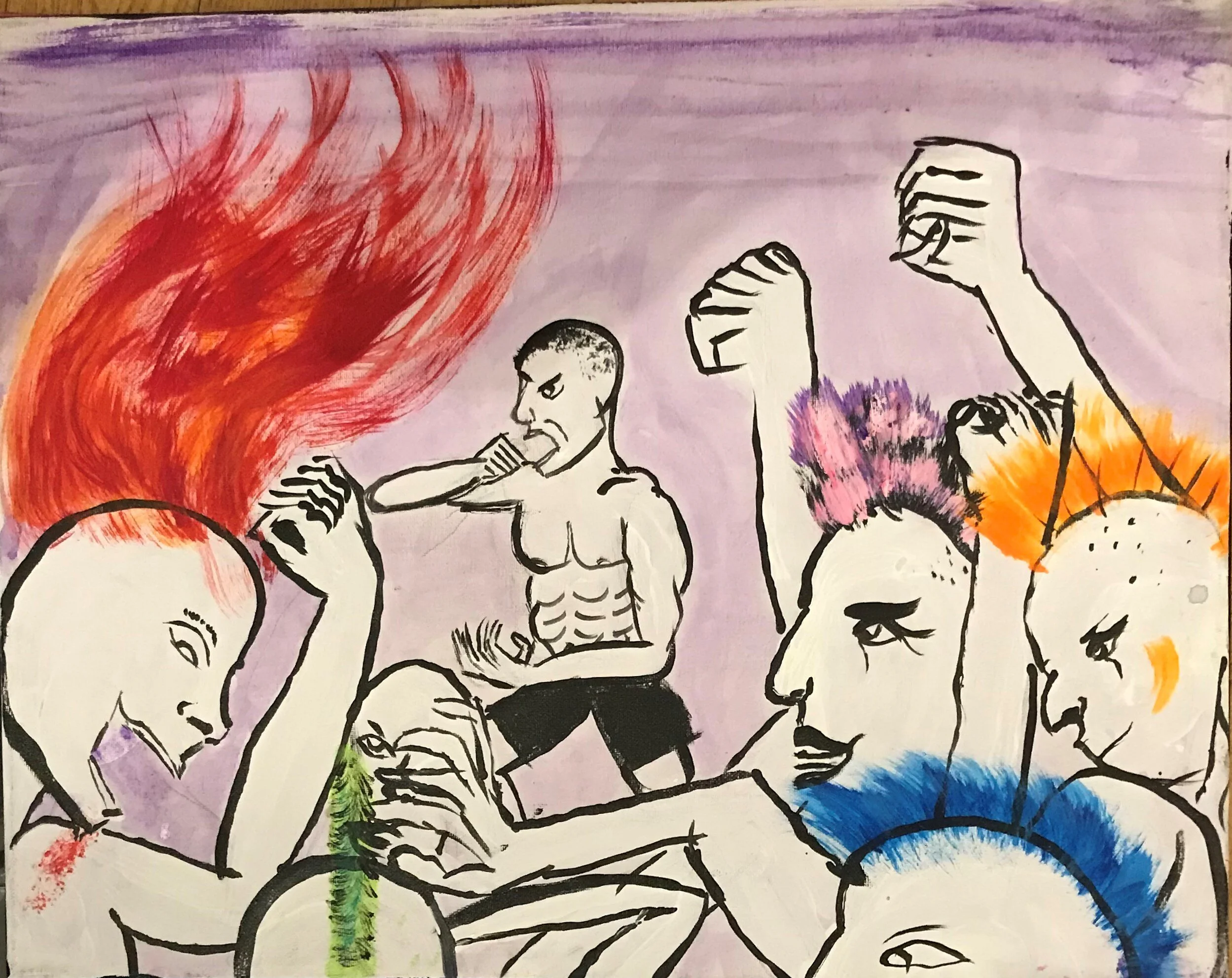 Max DeMulder_In the Pit_2019_Acrylic on Canvas_16x20_$150.JPG