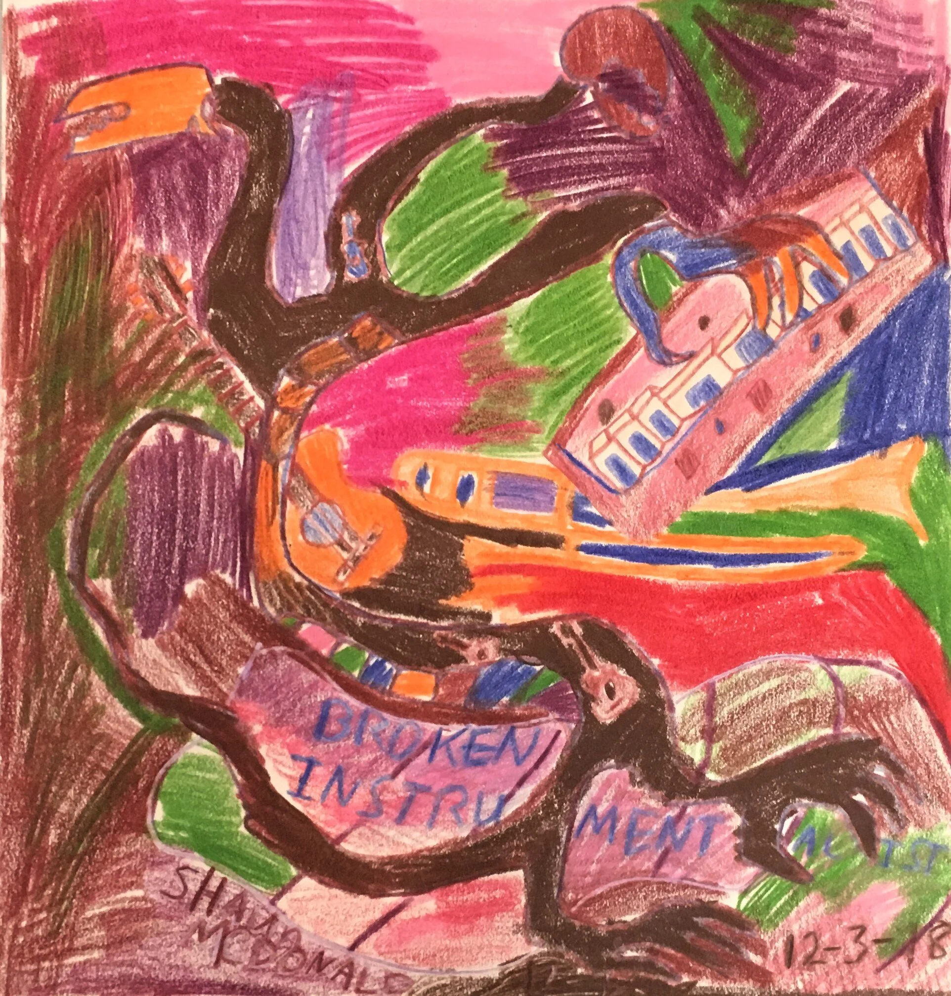 Shaun McDonald_Broken Instrument_Colored Pencil_7x7_$65.JPG
