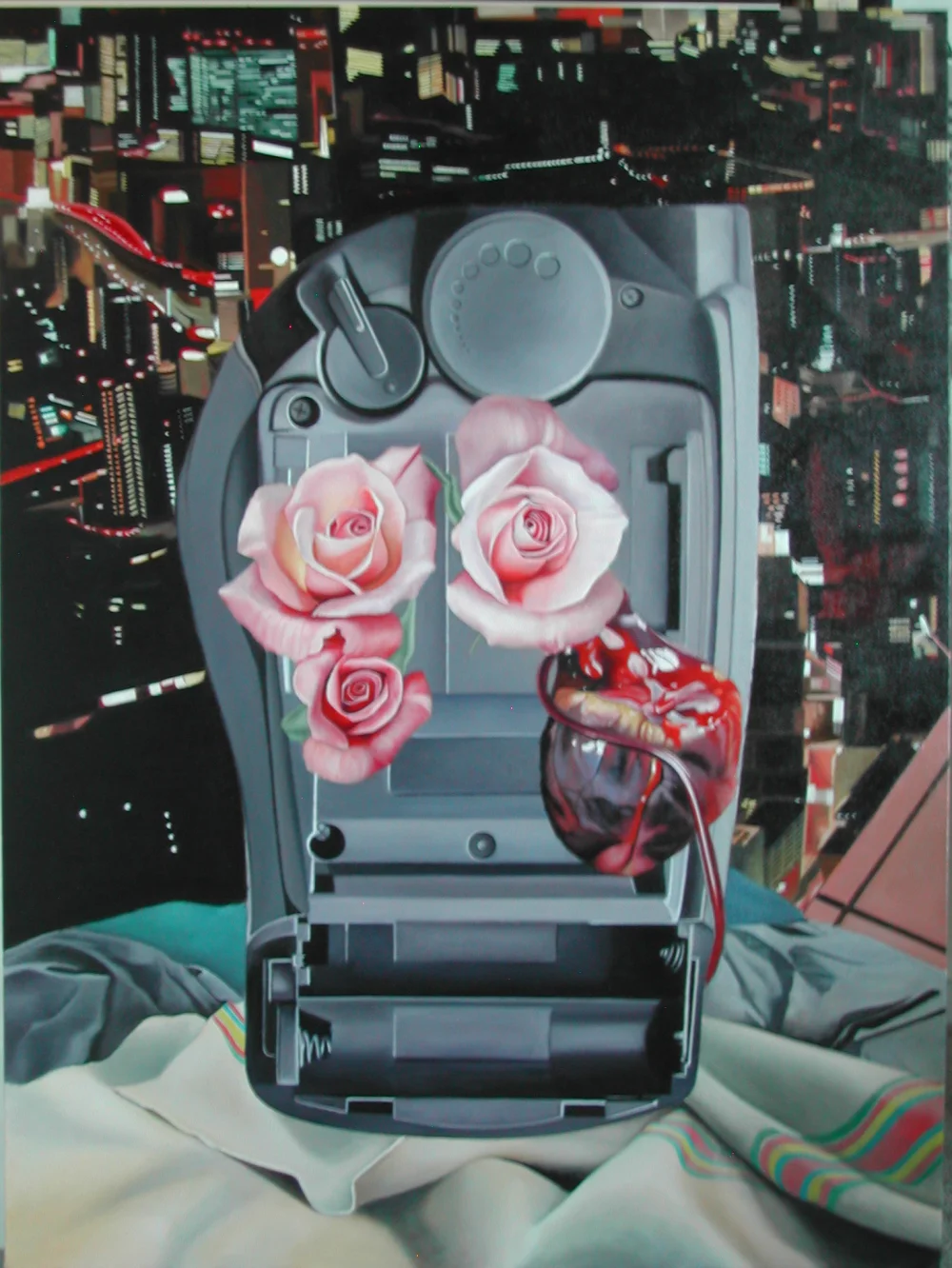 Tokyo (Red Heart), oil on canvas, 48 x 36 inches, 2009