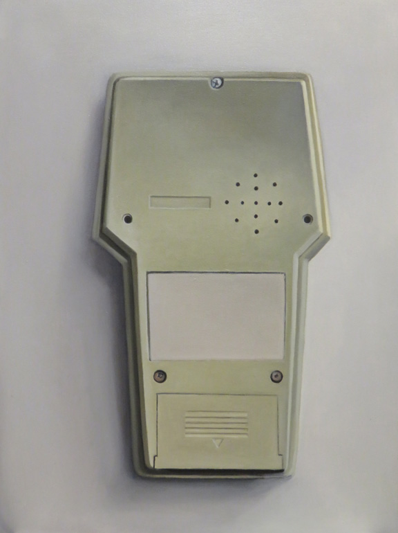 Electronic game, oil on panel, 9 x 12 inches, 2009, SOLD