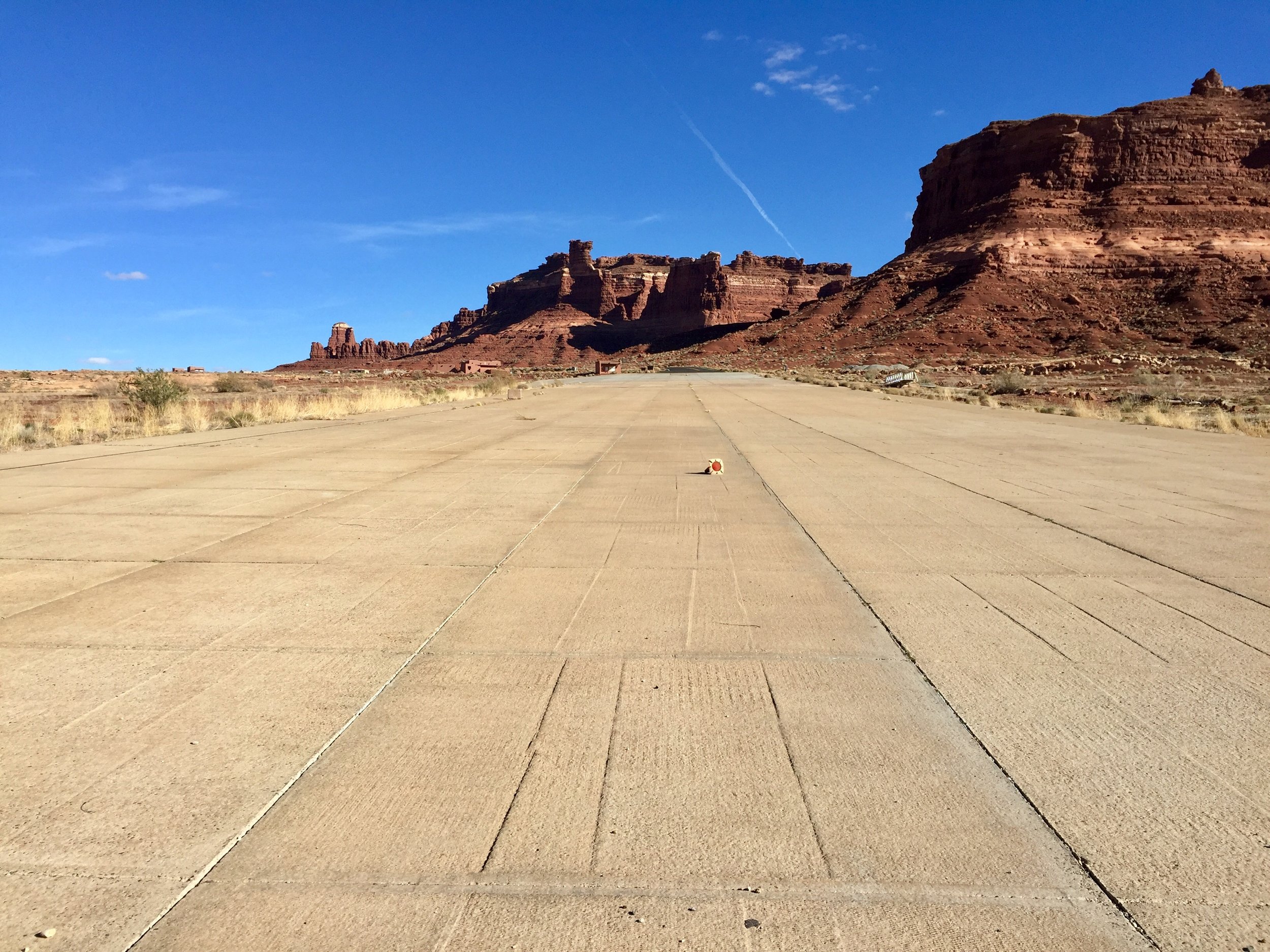 Looking up the abandon boat ramp at Hite Marina, Lake Powell, Arizona. November 2016.
