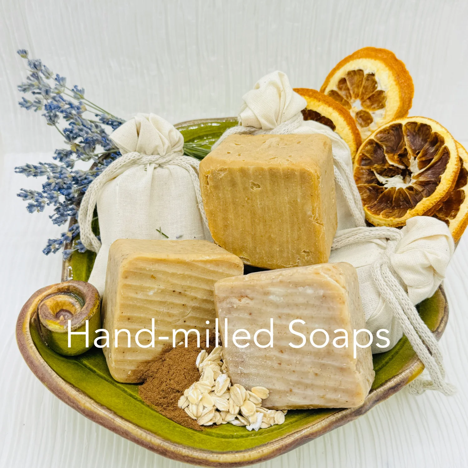 Hand-milled natural soaps made with organic and natural