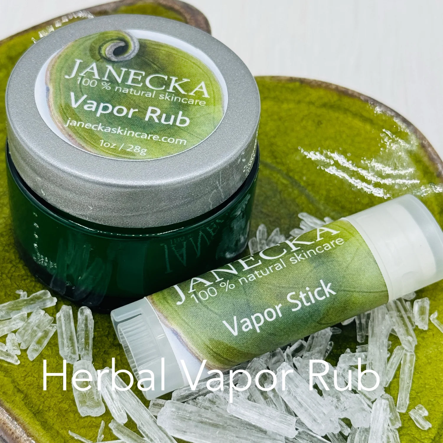 Natural herbal vapor rub for sinus congestion.  J A N E C K A